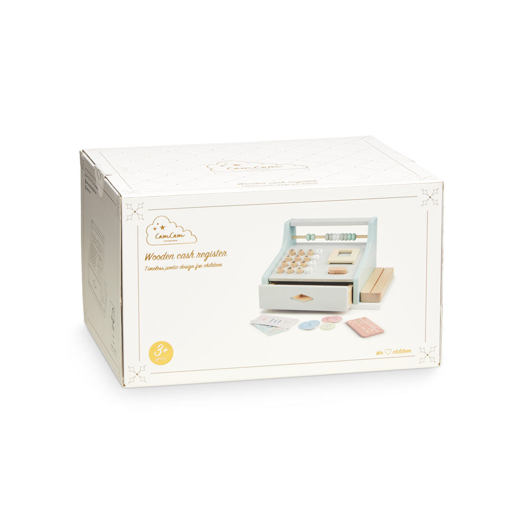 Wooden Cash Register, FSC 100% - Dusty Green