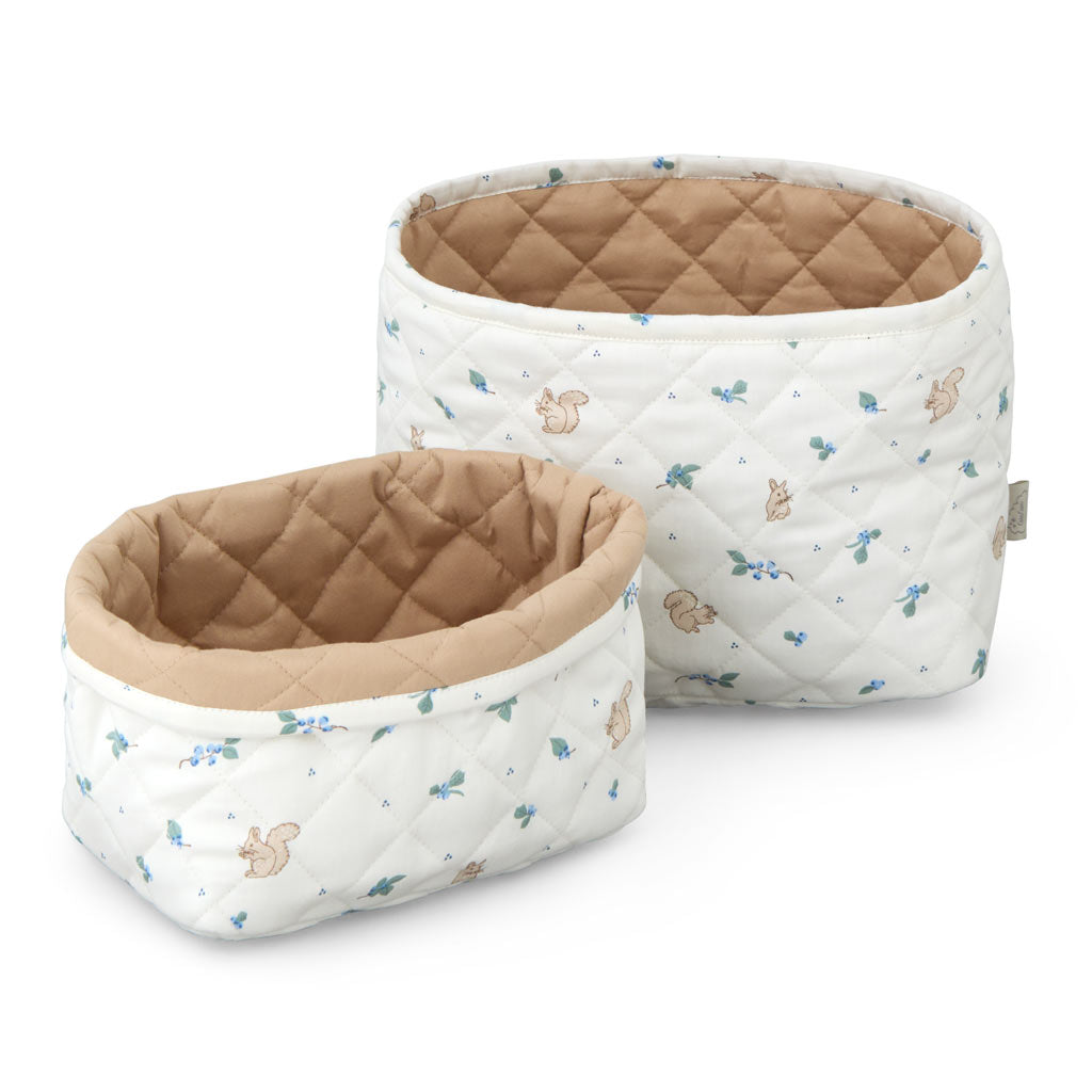 Quilted Storage Basket, Set of Two - OCS - Blueberries