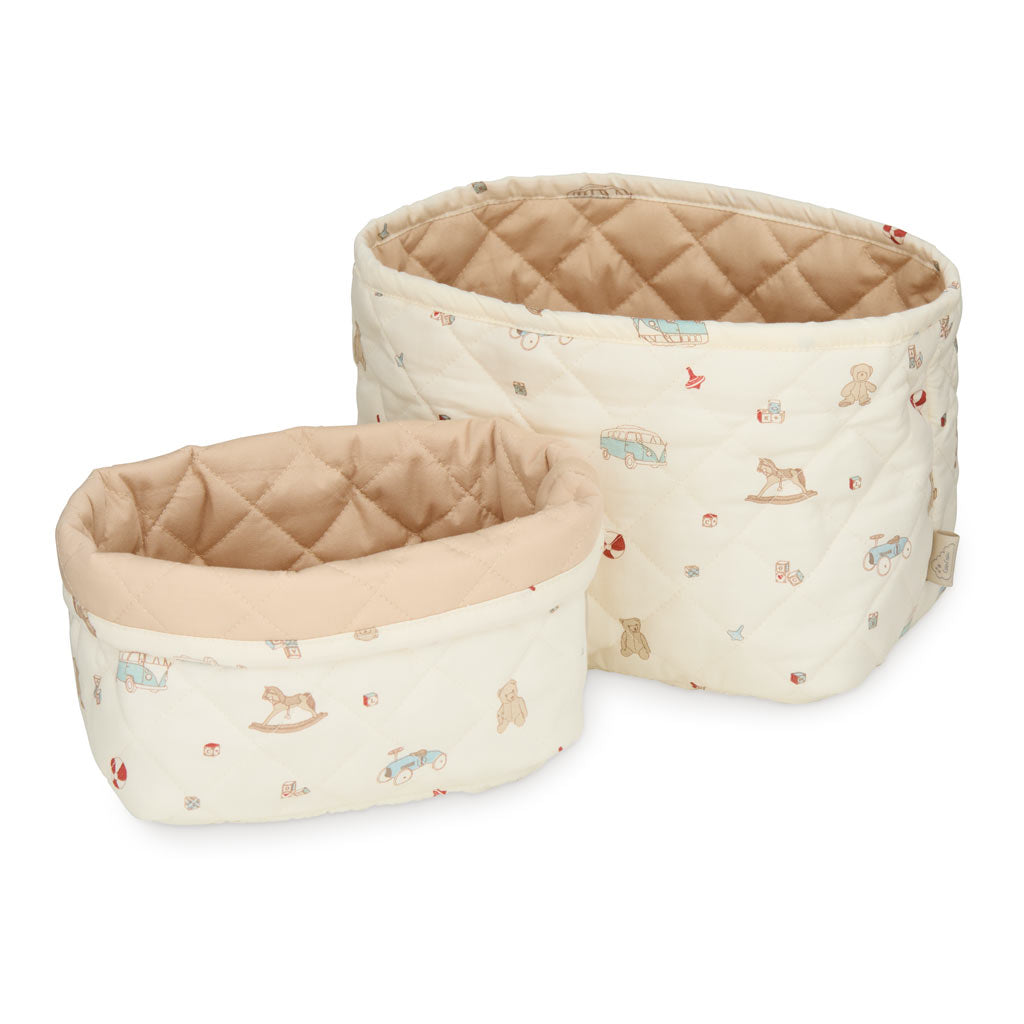 Quiltet Opbevaringskurv, Sæt af to - OCS - Vintage Toys