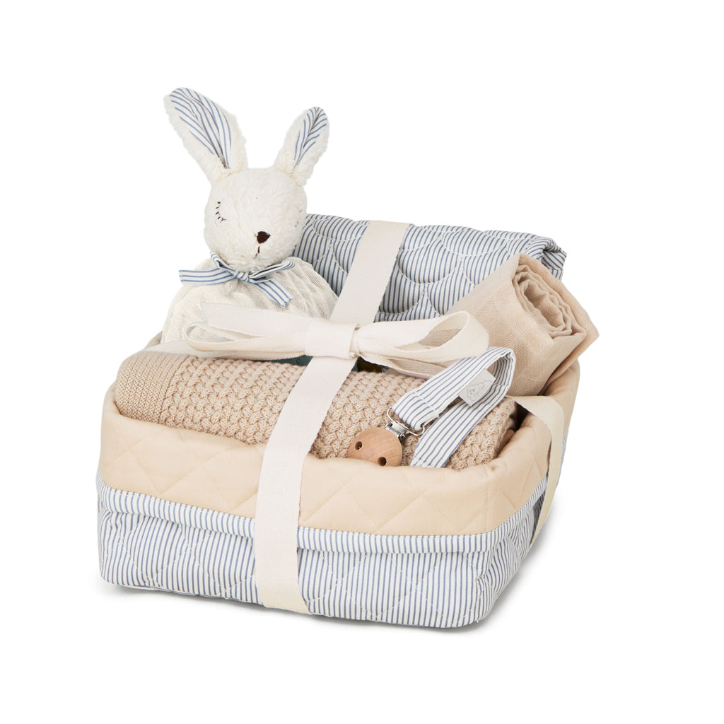 Babyshower Gavekurv - Classic Stripes Blue