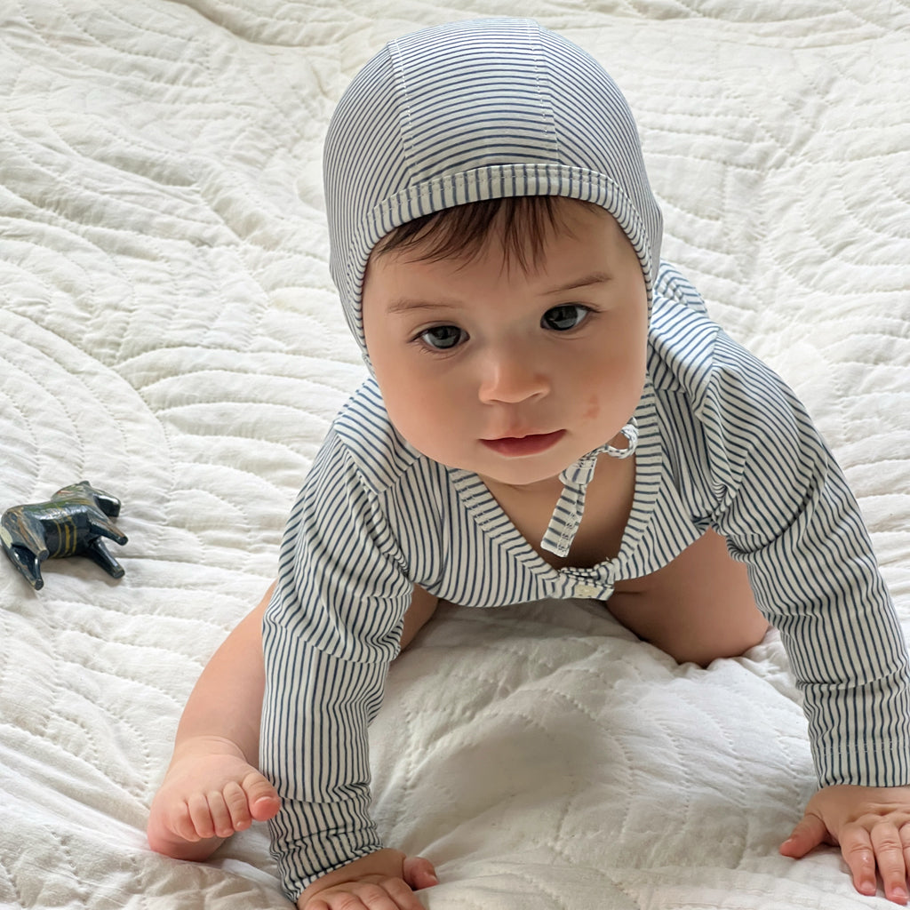 Langærmet Body William - GOTS - Classic Stripes Blue