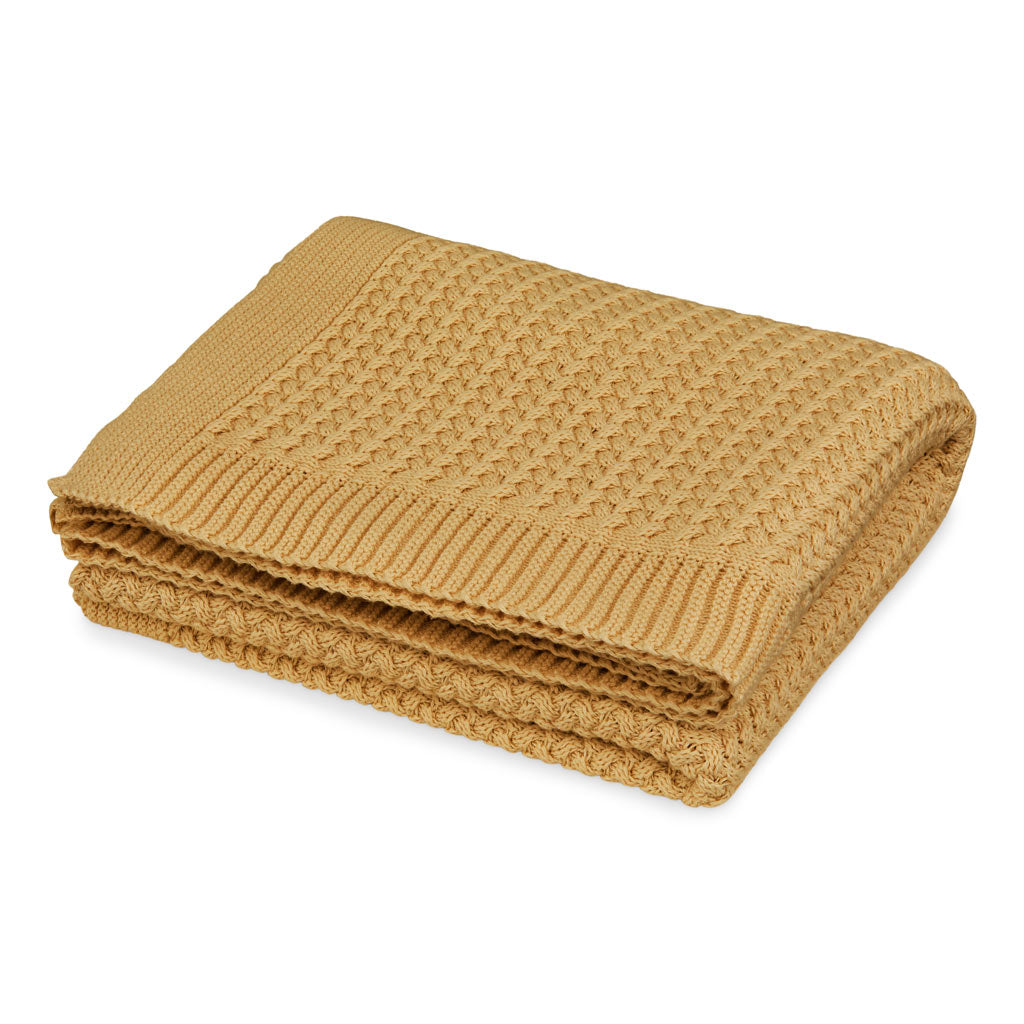 Harper Baby Striktæppe - GOTS - Honey