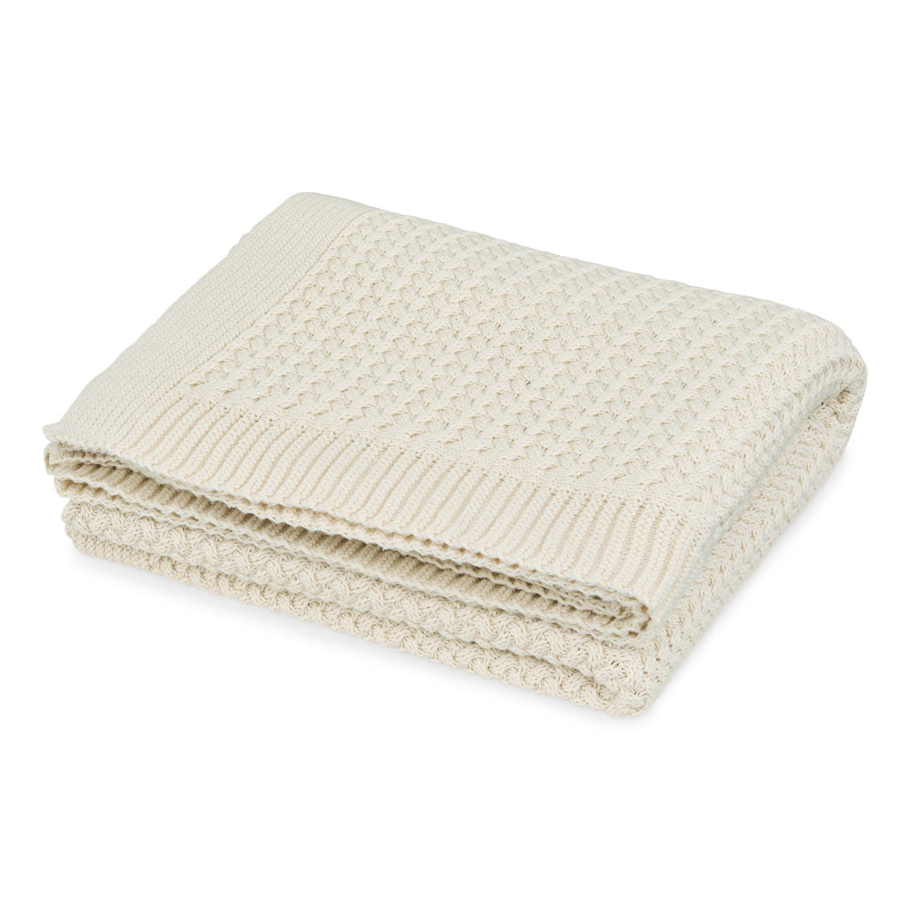 Harper Baby Striktæppe - GOTS - Off White
