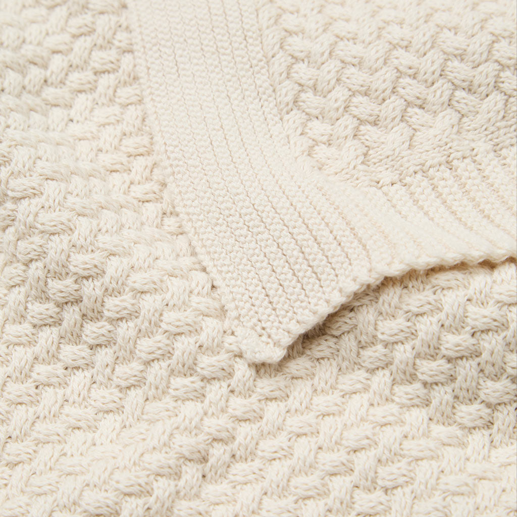 Harper Baby Striktæppe - GOTS - Off White