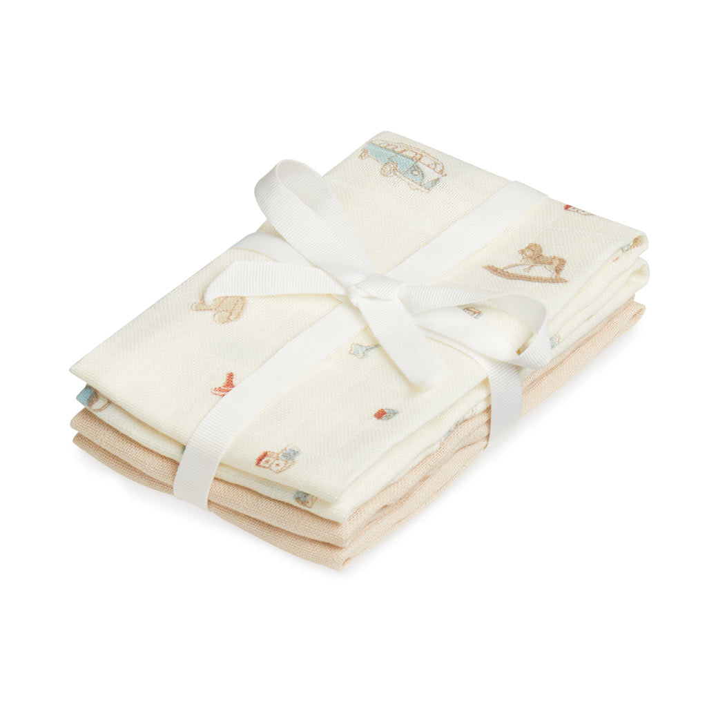 Vaskeklude, 4-pak - GOTS - Vintage Toys