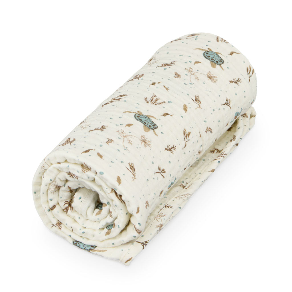 Muslin Babytæppe - GOTS - Sea Garden