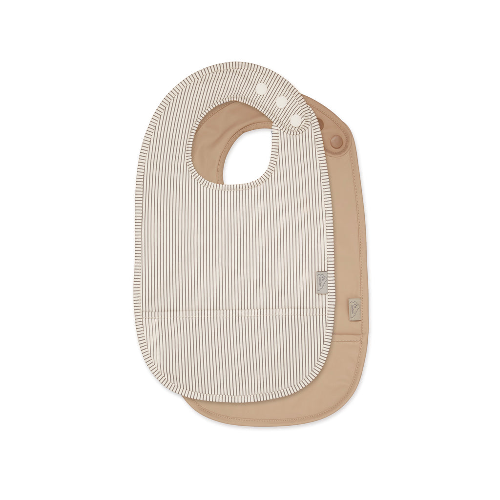 Hagesmække med lomme, 2-pack - Brune striber