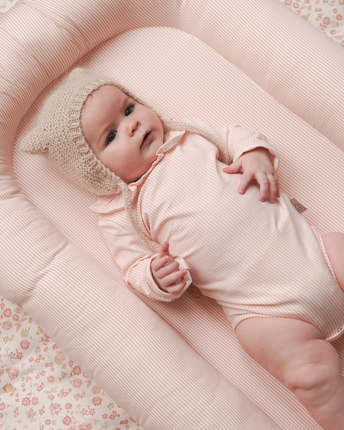 Langærmet Body Holly, 56 cm - GOTS - Classic Stripes Rose