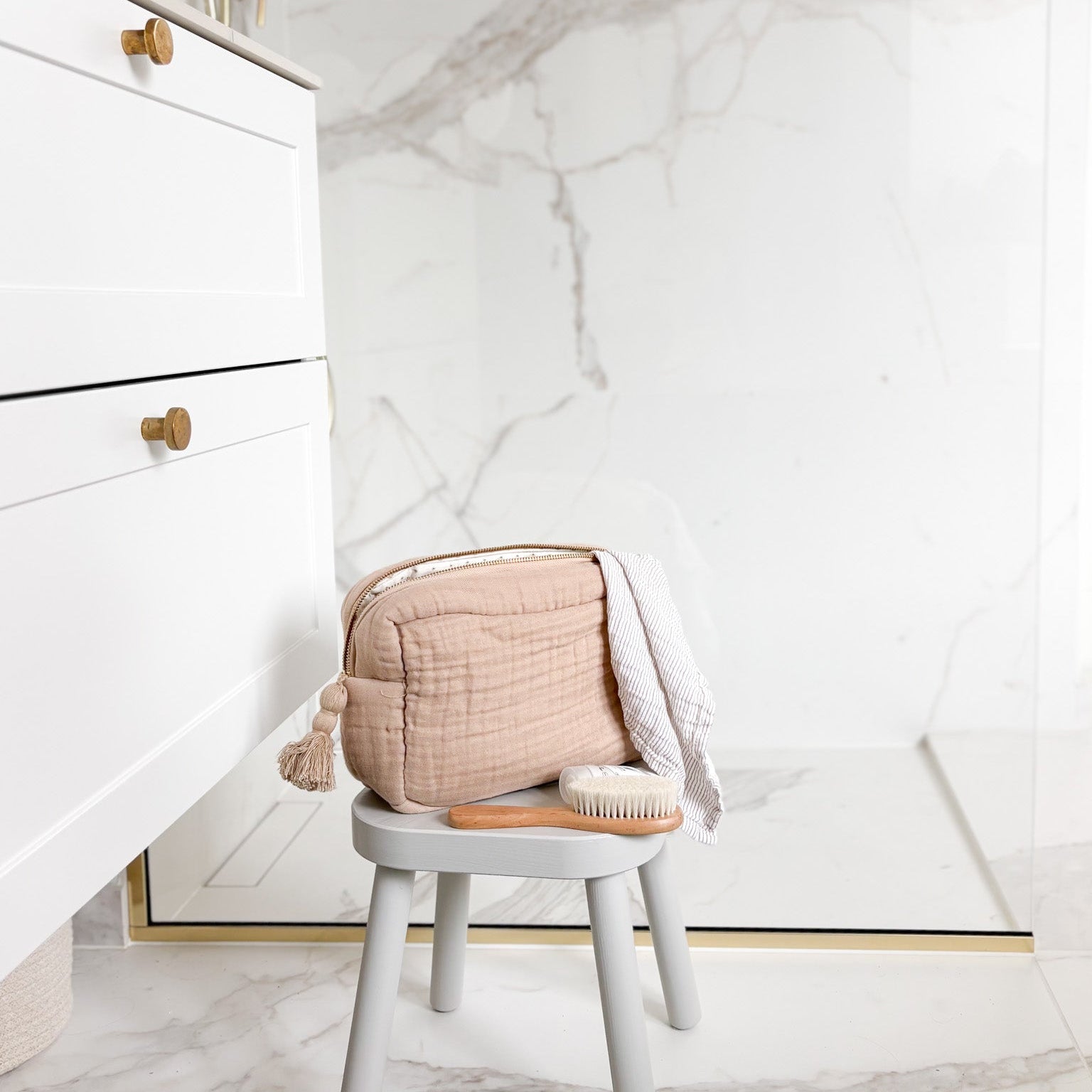 Muslin Toilettaske - OCS - Latte