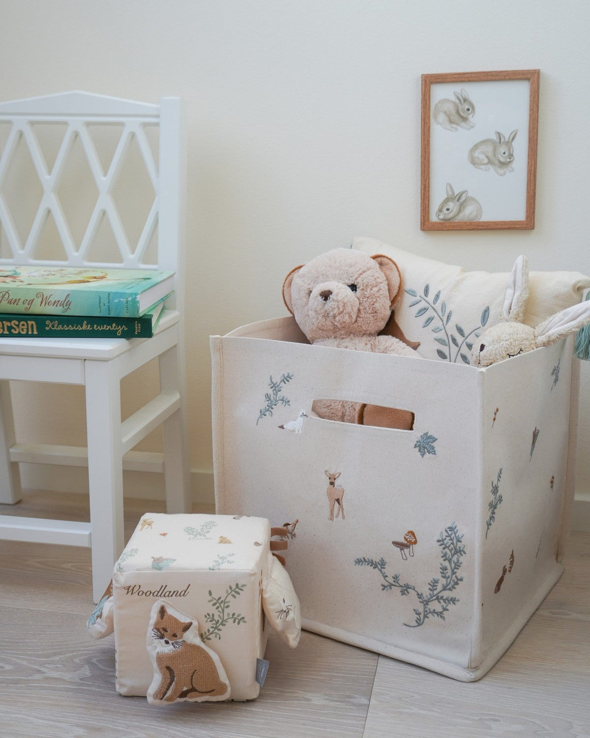 Opbevaringskurv canvas - GOTS - Woodland