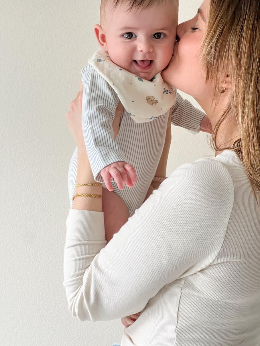 Bandana Bib, Jersey, 2-Pack - GOTS - Blueberries