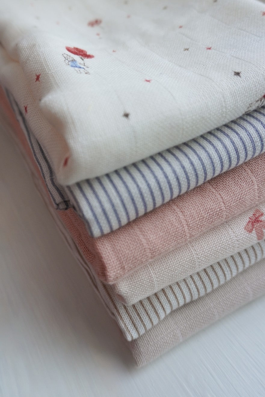 Muslin Cloth, Printed, 2-pack - GOTS - Carousel