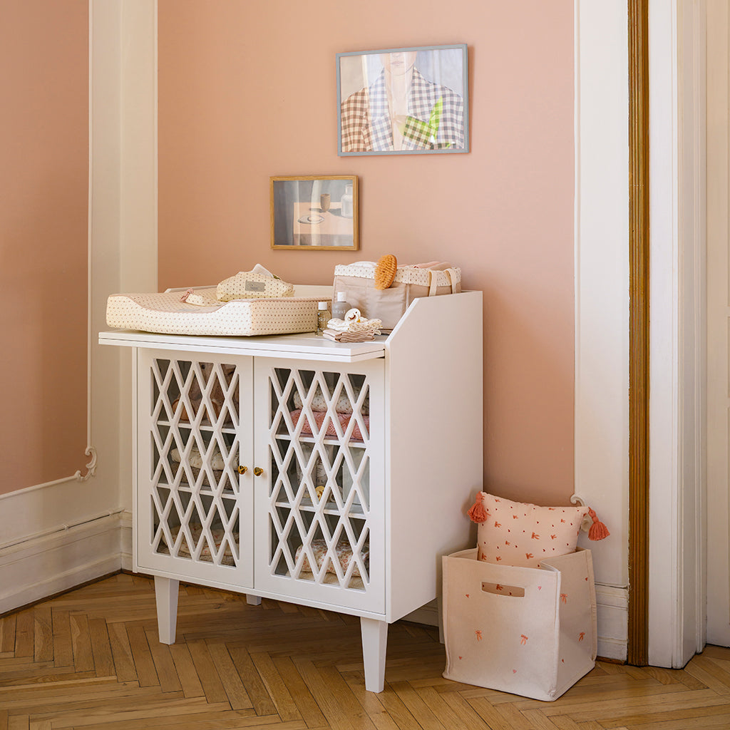 Opbevaringskurv canvas - GOTS - Bows