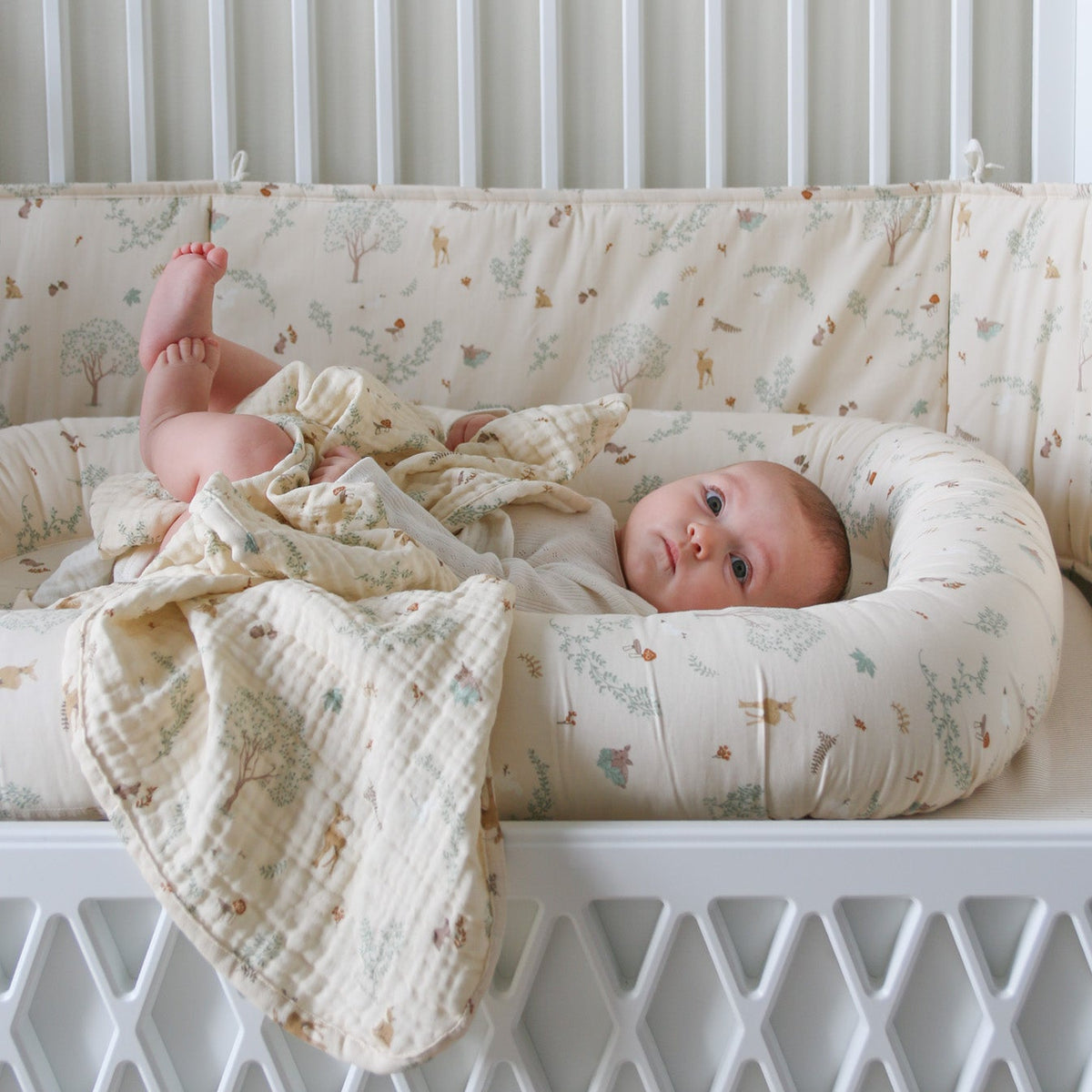 Muslin Babytæppe - GOTS - Woodland