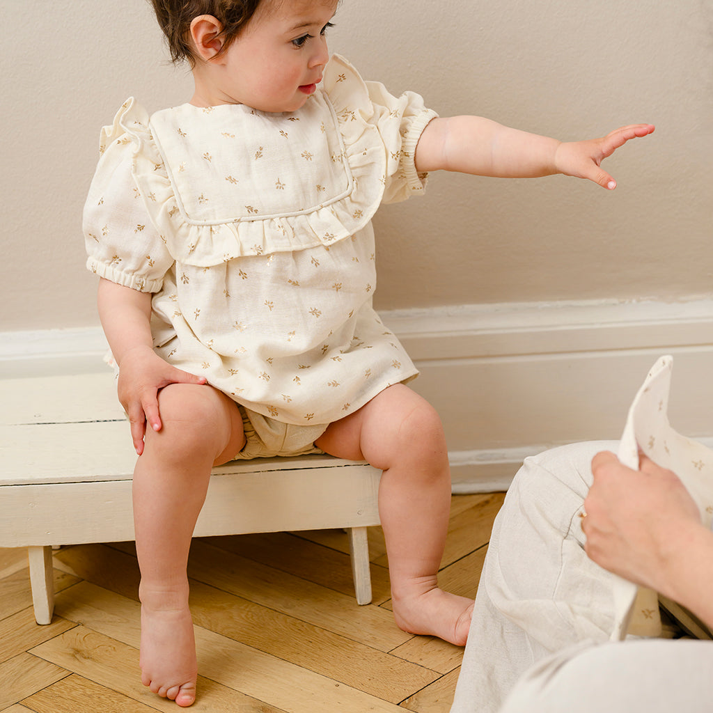 Cleo Bluse - GOTS - Gold Flower