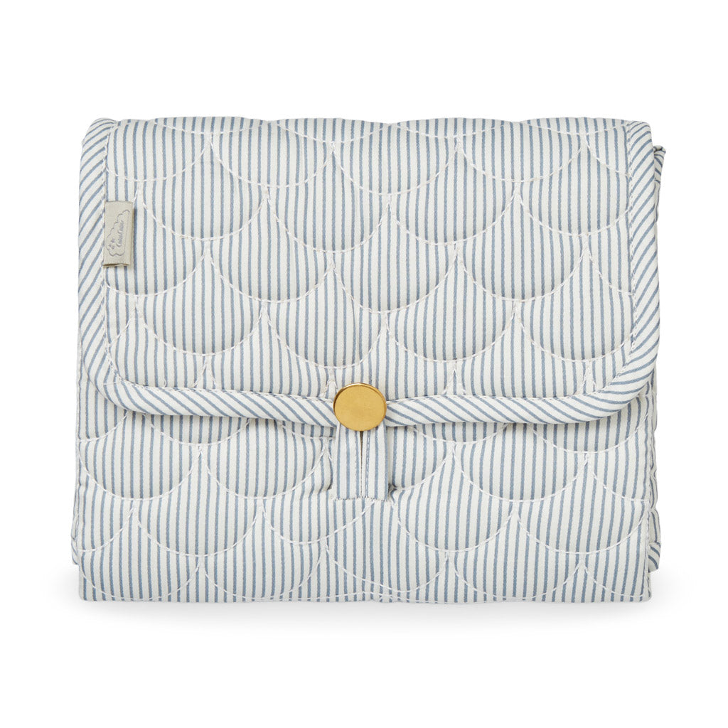 Pusle Underlag, Quiltet - OCS Classic Stripes Blue, Praline