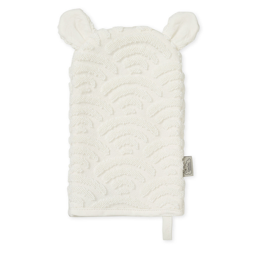 Vaskehandske med ører - GOTS Off-White