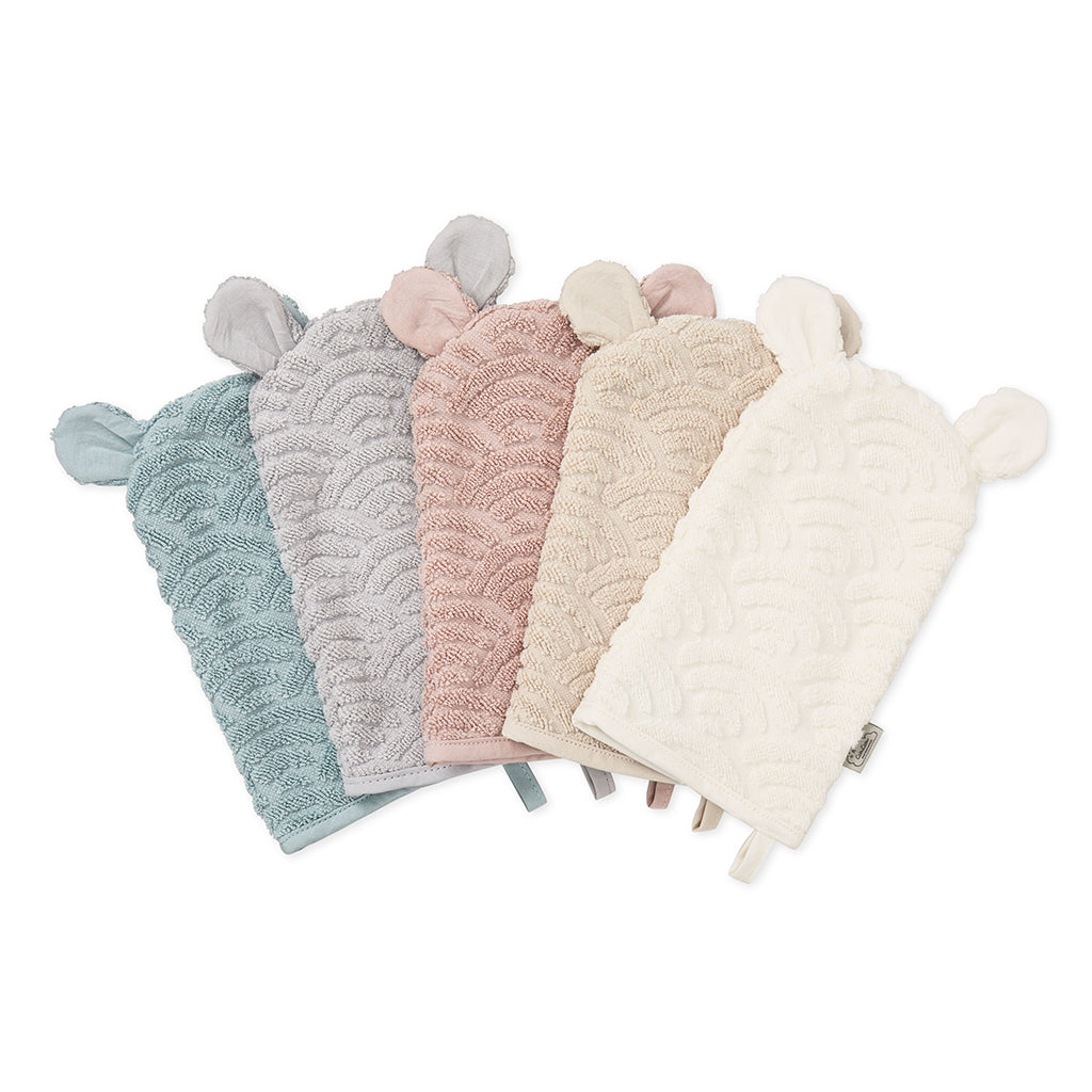 Vaskehandske med ører - GOTS Off-White