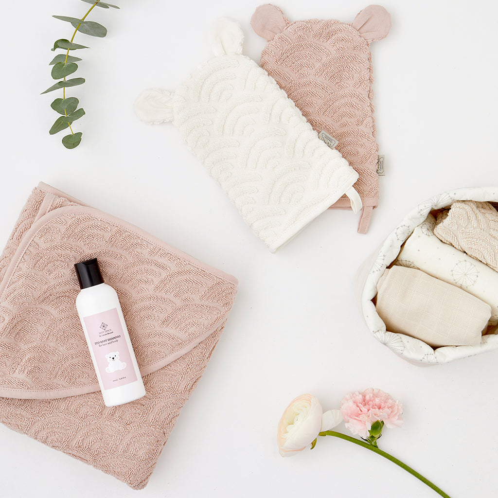 Vaskehandske med ører - GOTS Off-White