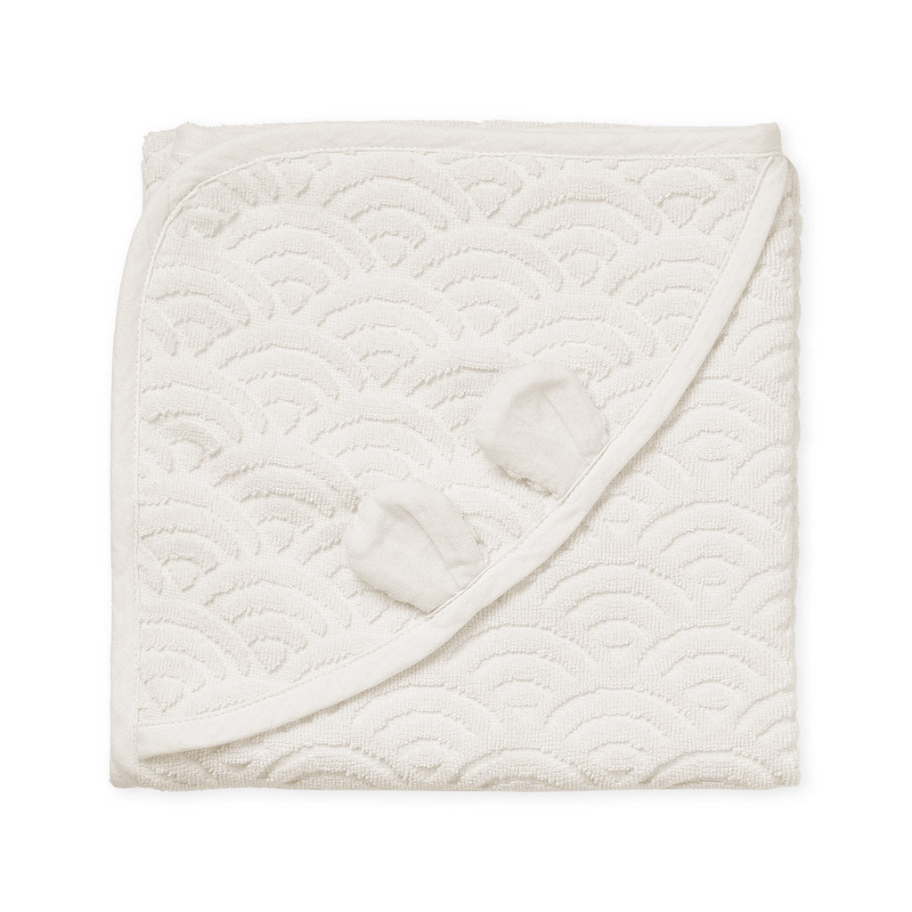 Håndklæde med hætte og ører, Baby - GOTS Off-White