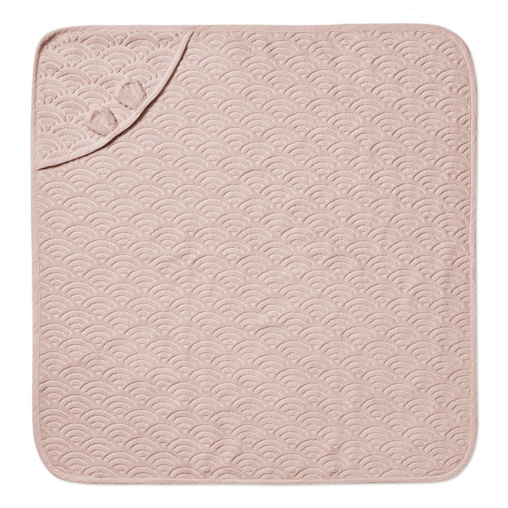 Håndklæde med hætte og ører, Baby - GOTS Dusty Rose