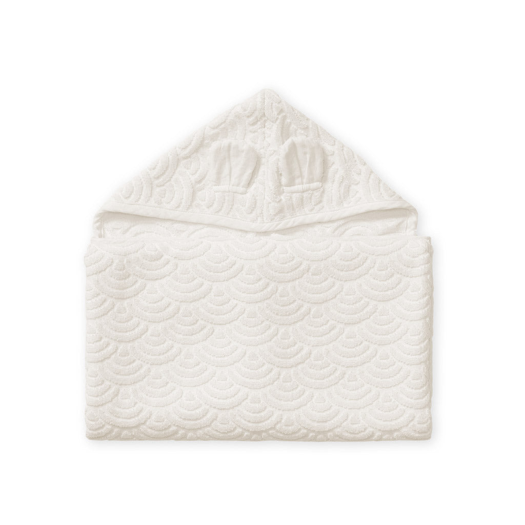 Håndklæde med hætte og ører, Junior - GOTS Off-White