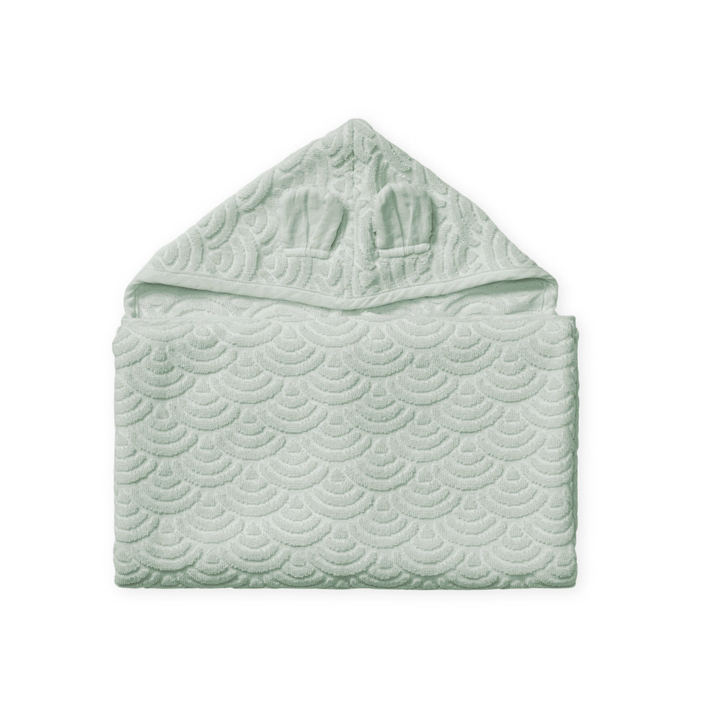 Håndklæde med hætte og ører, Junior - GOTS Dusty Green