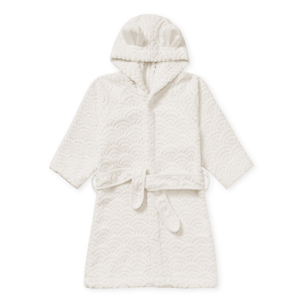 Badekåbe med hætte og ører, 1-2 år - GOTS Off-White