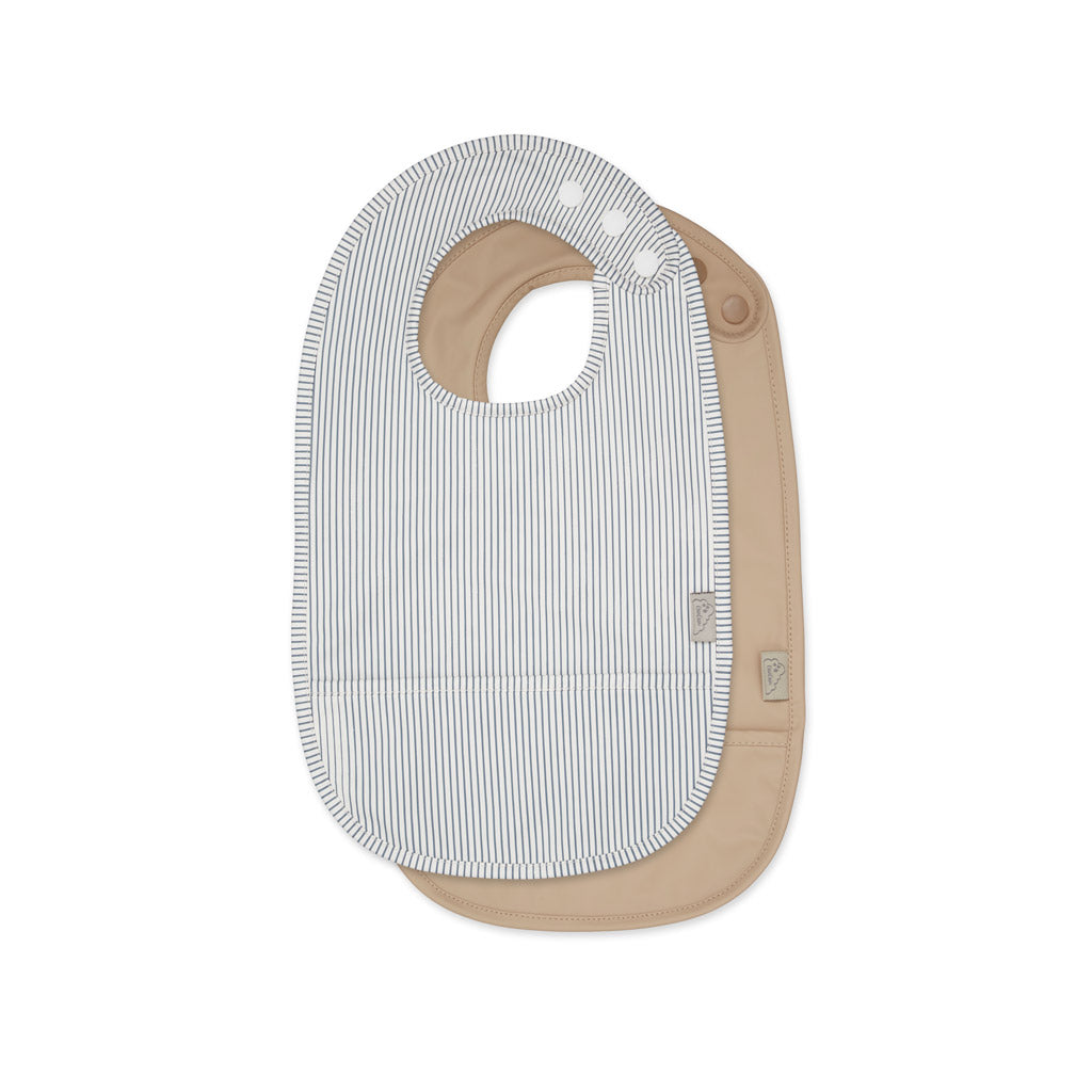 Hagesmække med lomme, 2-pack - Classic Stripes Blue
