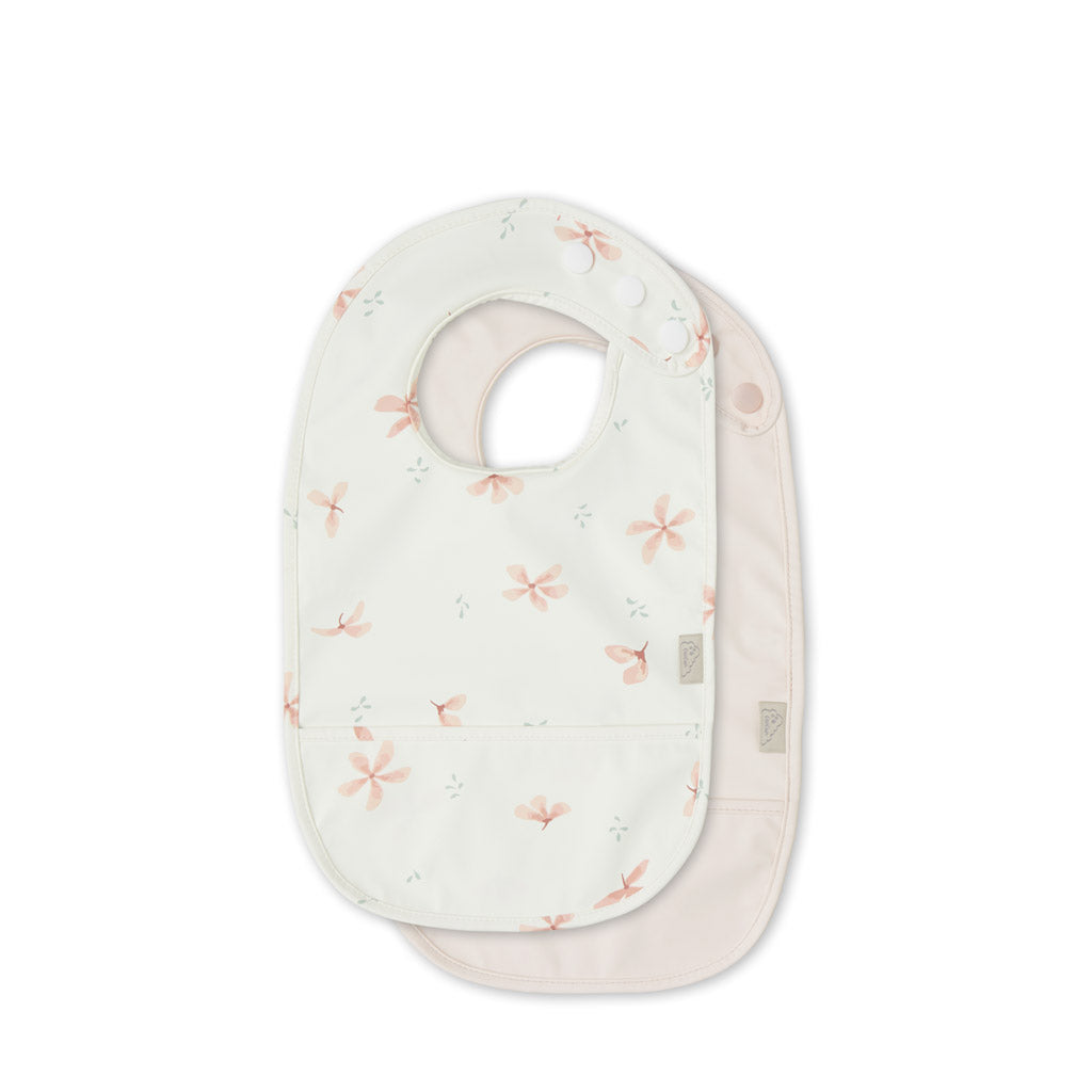 Hagesmække med lomme, 2-pack - Windflower Creme/Blossom Pink