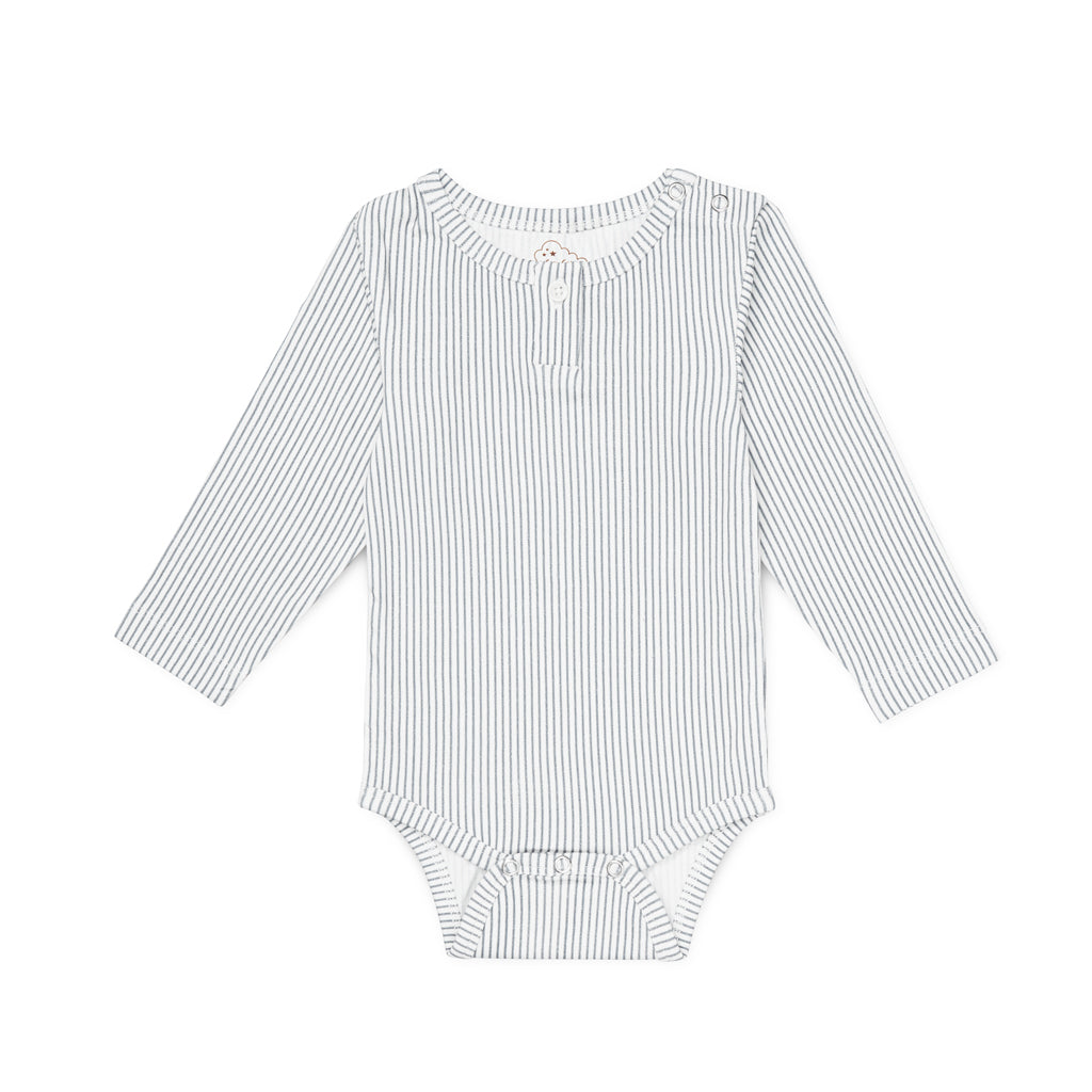 Langærmet Body William - GOTS - Classic Stripes Blue