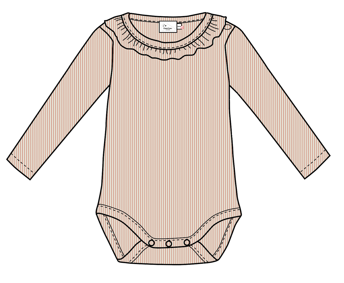 Langærmet Body Holly - GOTS - Classic Stripes Rose