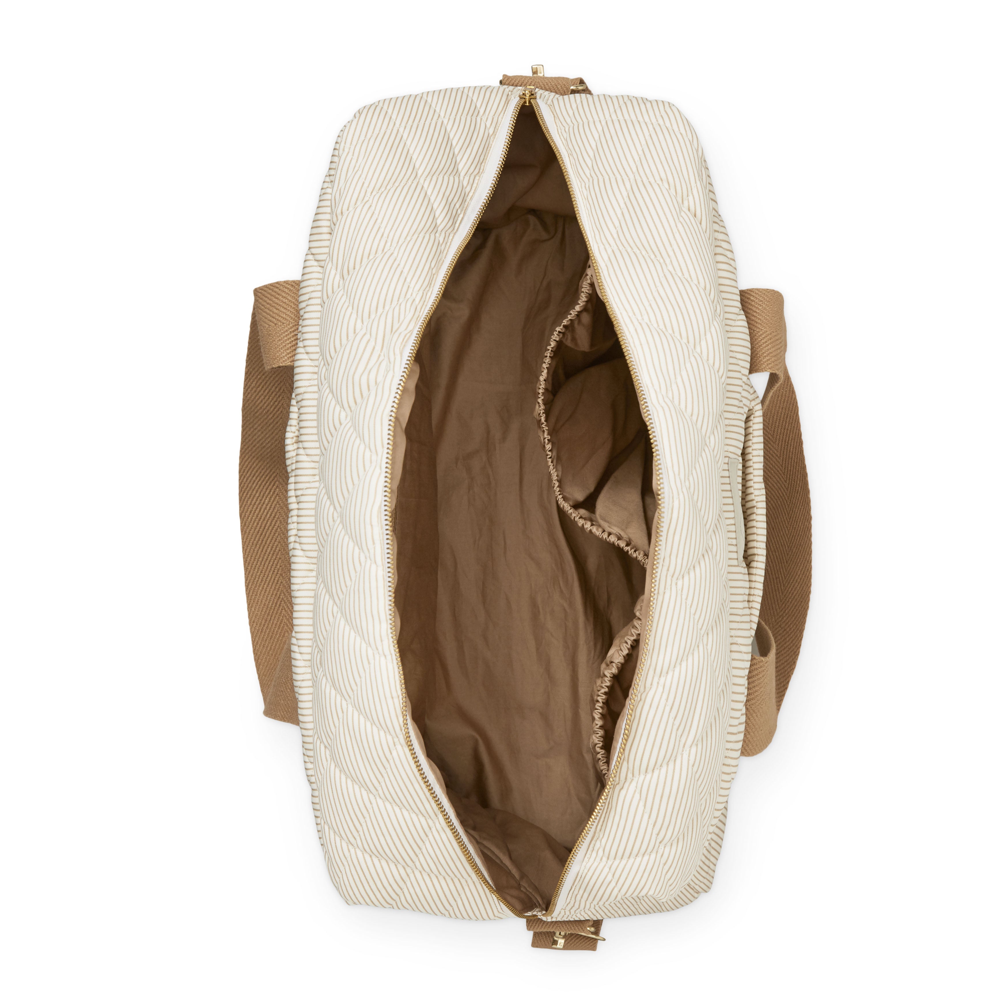 Stor pusletaske m/stropper - OCS - Classic Stripes Camel