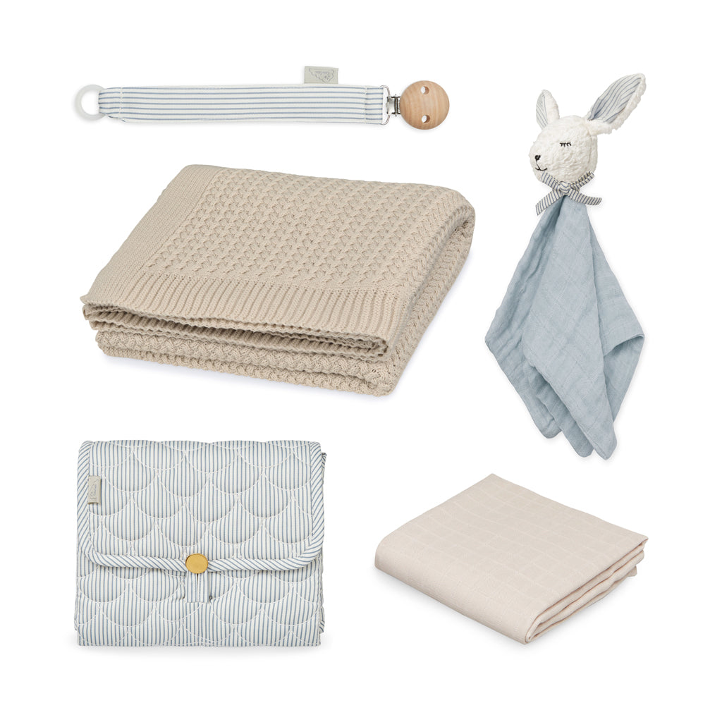 Babyshower Gavekurv - Classic Stripes Blue