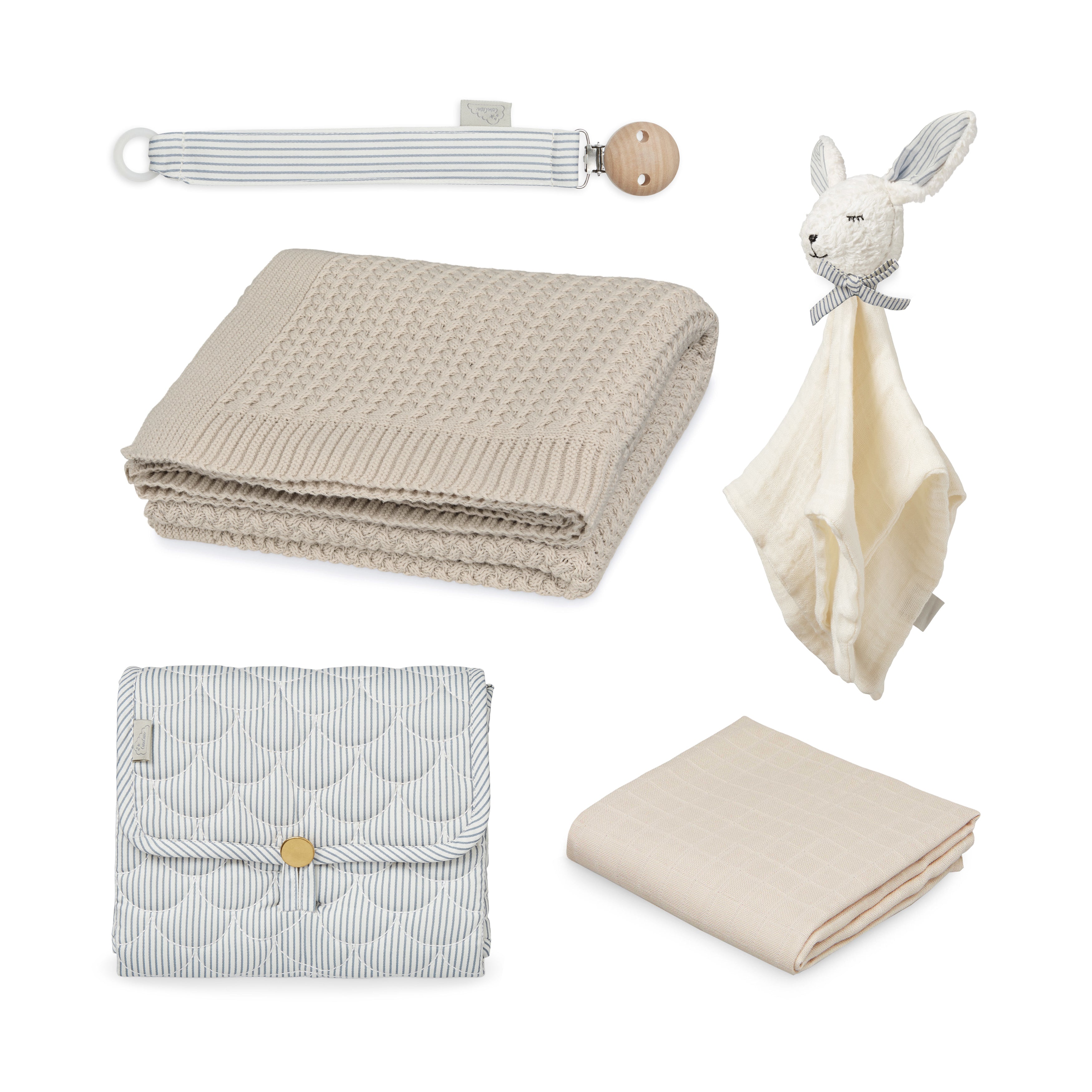 Babyshower Gavekurv - Classic Stripes Blue