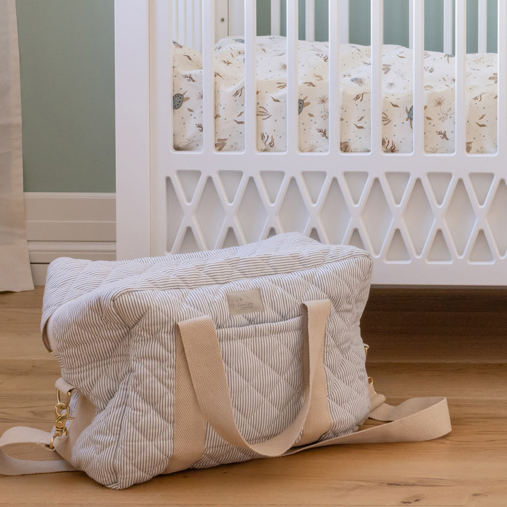 Stor pusletaske m/stropper - OCS - Classic Stripes Blue