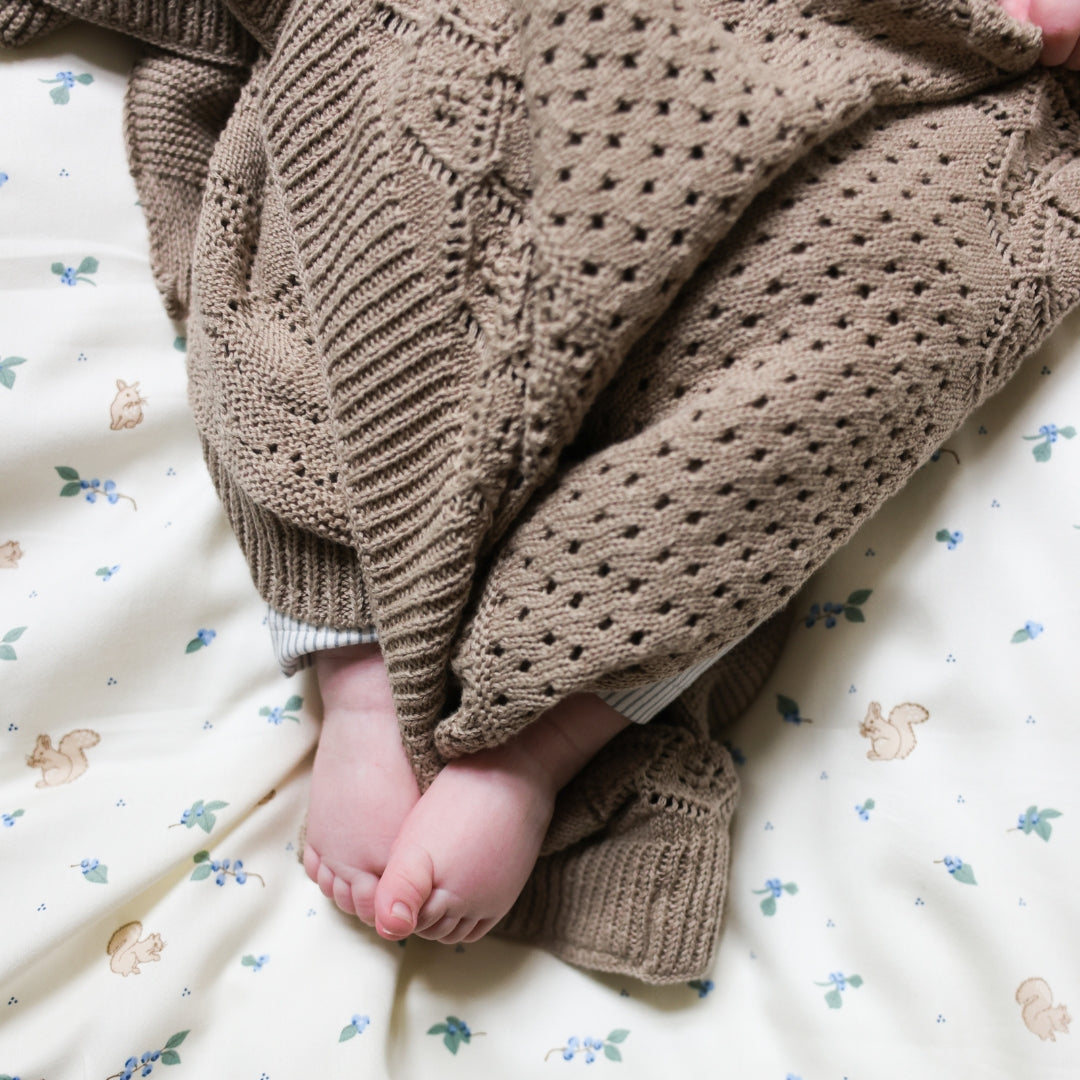 Pointelle Baby Striktæppe - GOTS - Hazel 