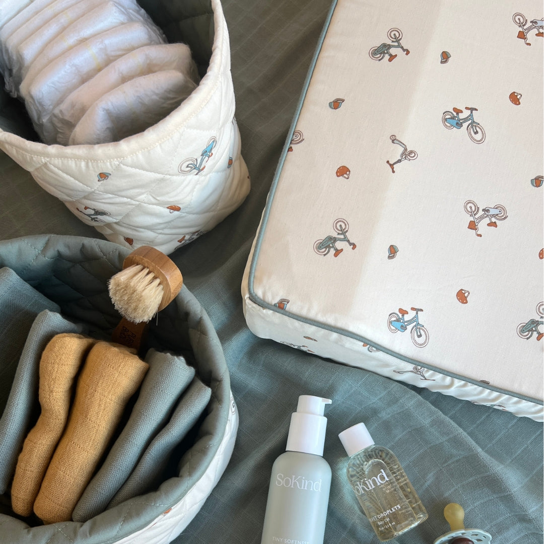 Quilted Storage Basket, Set of Two - OCS - Bicycles