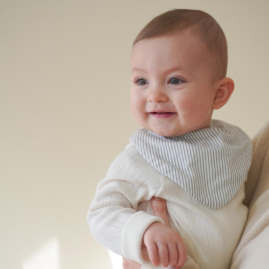 Bandana Savlesmæk, 2-pak - GOTS Classic Stripes Blue