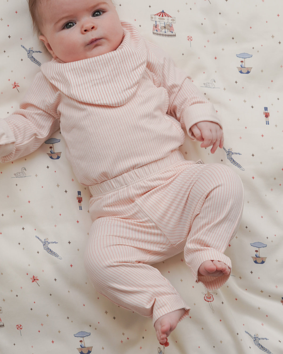 Baby Leggings Clara 56 cm - GOTS - Classic Stripes Rose