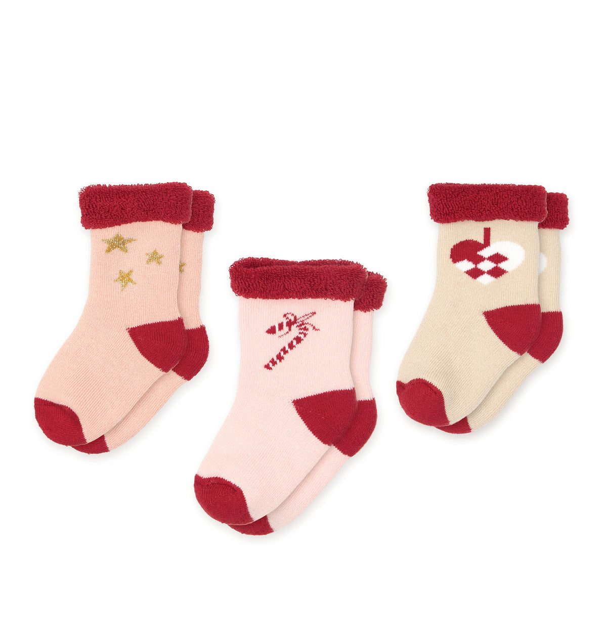 Frottéstrømper Safi, 13-15 - Candy Cane - 3 Pack