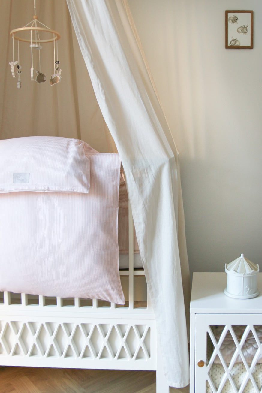 Sengetøj, Baby, 70x100cm - GOTS - Classic Stripes Rose