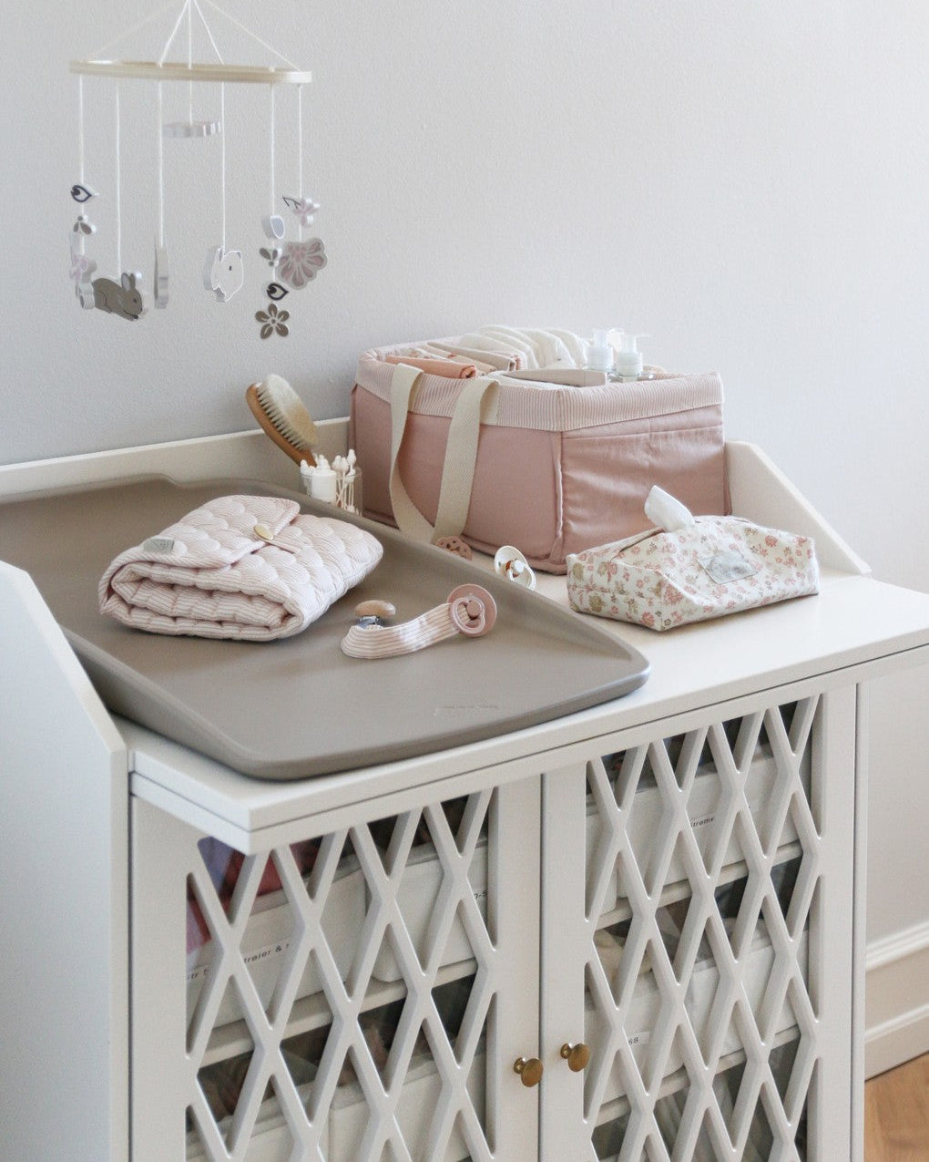 Pusle Underlag, Quiltet - OCS - Classic Stripes Rose