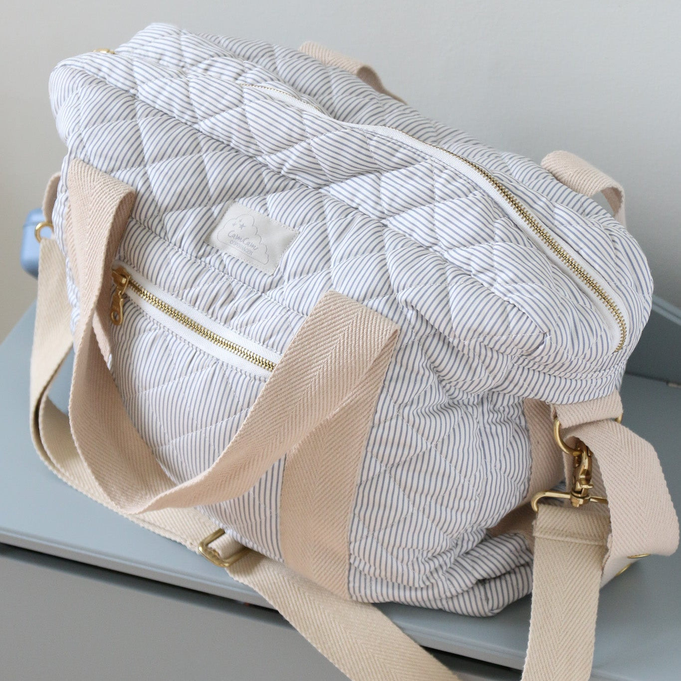 Pusletaske m/stropper - OCS - Classic Stripes Blue