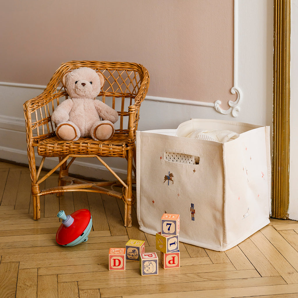 Opbevaringskurv canvas - GOTS - Carousel