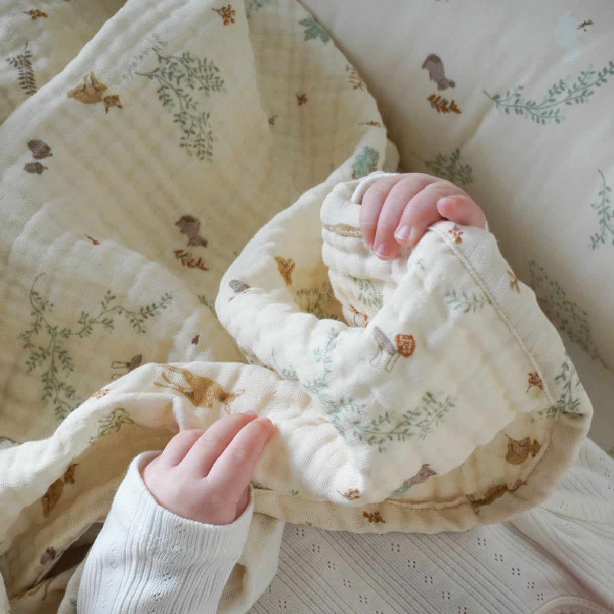 Muslin Babytæppe - GOTS - Woodland