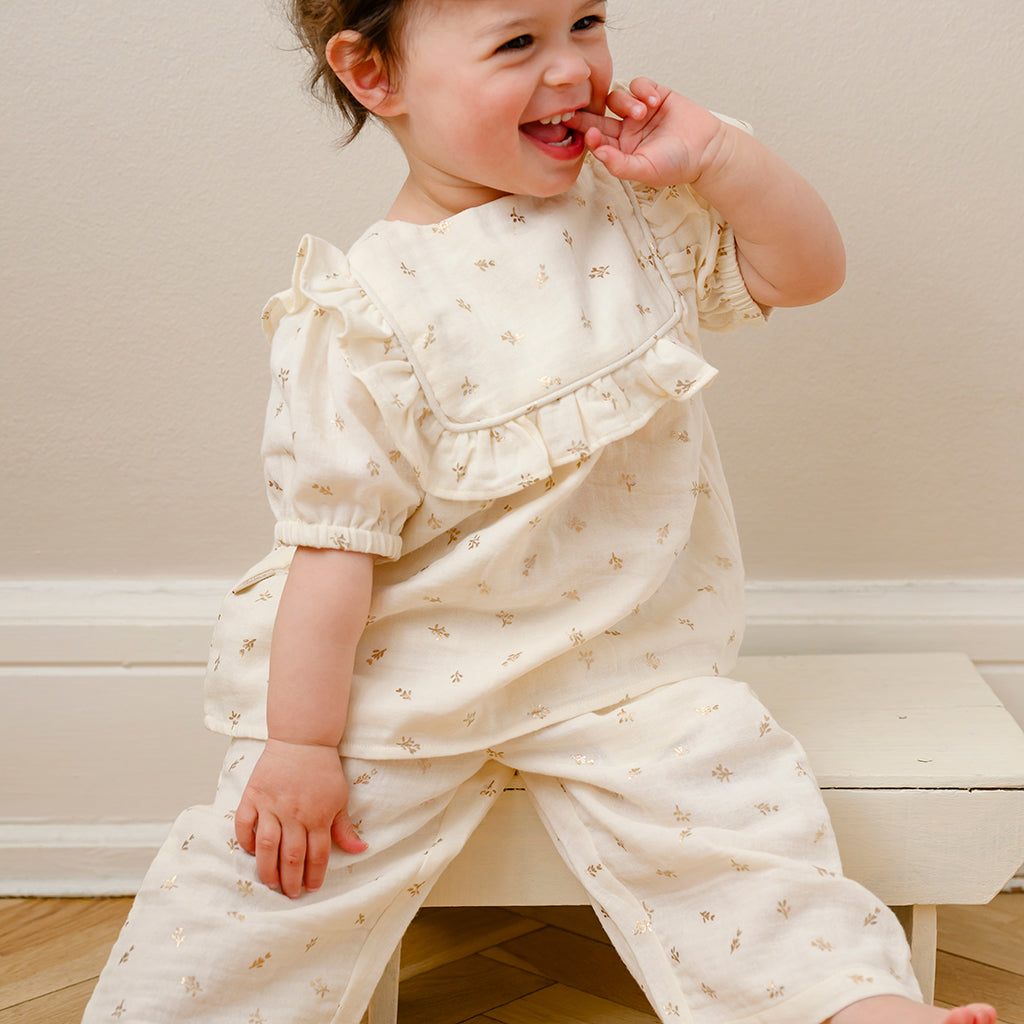 Vilde Bukser - GOTS - Gold Flower