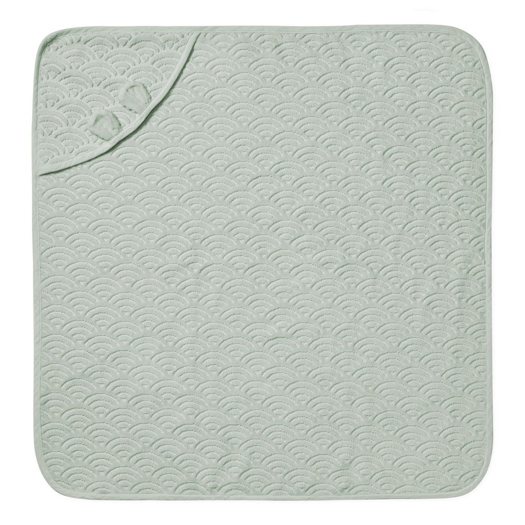 Håndklæde med hætte og ører, Baby - GOTS Dusty Green